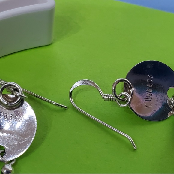 Sterling SW Onyx Dangle Artsian Earrings C. Issacs - Picture 10 of 10